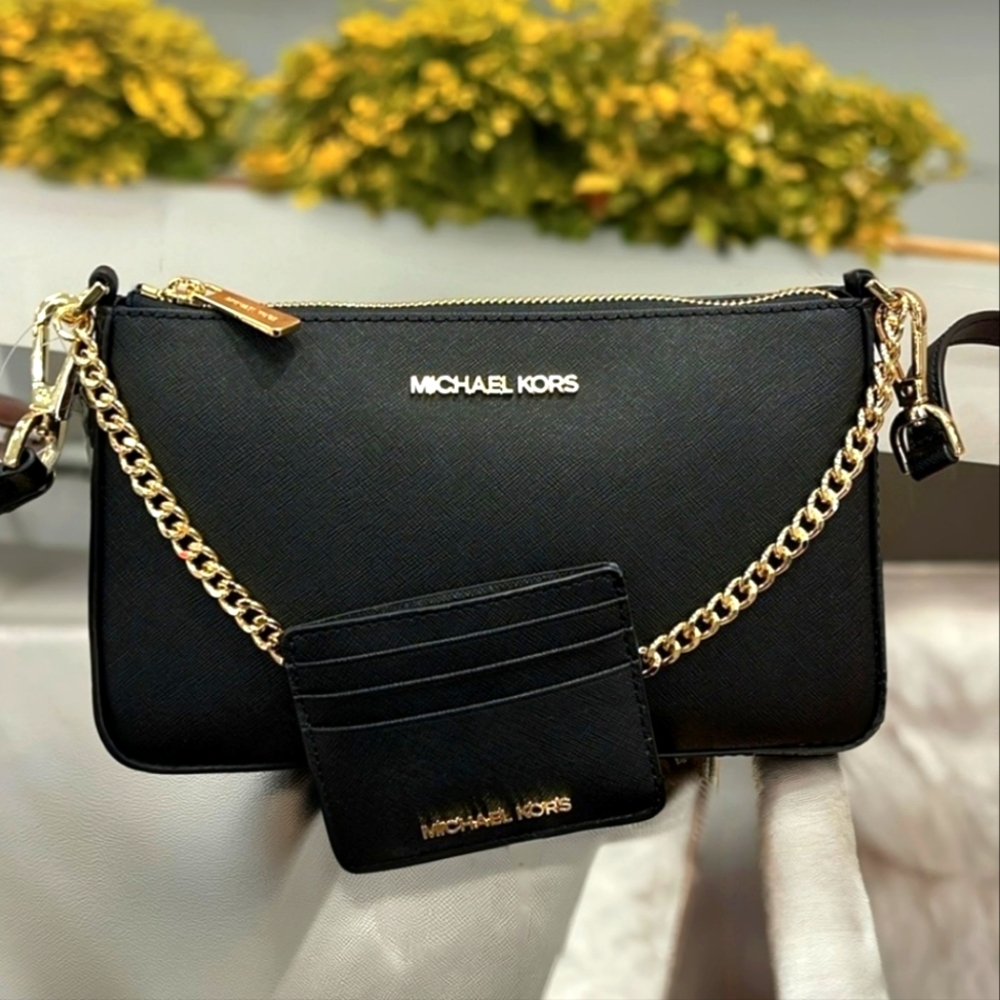 Michael Kors Giftable Boxed Item - Crossbody and Card Wallet - Black